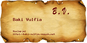Baki Vulfia névjegykártya